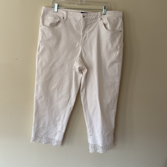 Earl Jeans White 2 Front Pockets 2 Back Patch Pockets Zipper And Button Size 20W - Picture 14 of 14